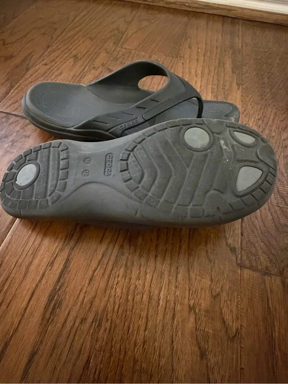 CROCS Dual Comfort Black Modi Sport Flip Flops Men's 12